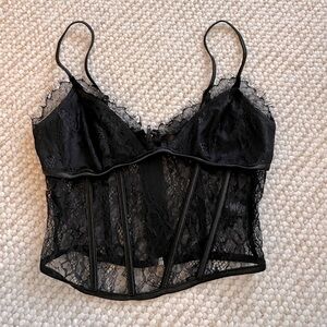 Dolls Kill Black Corset Top Lace Bustier